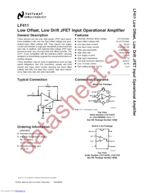 LF411CN/NOPB datasheet  