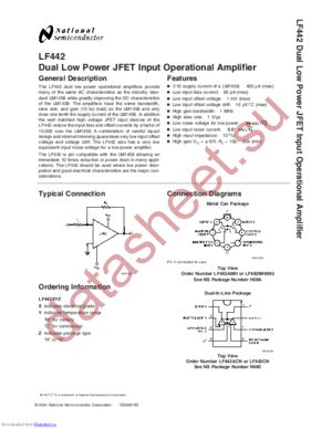 LF442ACN/NOPB datasheet  