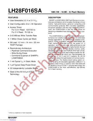 LH28F016SAT-80 datasheet  