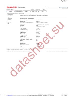 LH28F160BVHE-TTL90 datasheet  