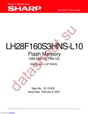 LH28F160S3HT-L10 datasheet  