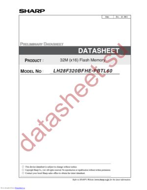 LH28F320BFHE-PBTL70 datasheet  