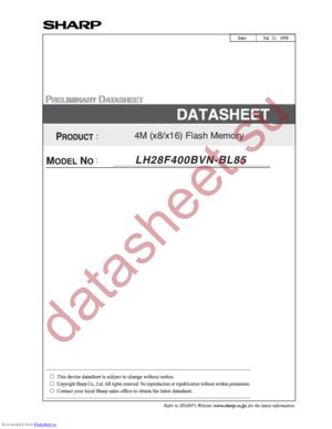 LH28F400BVN-BL85 datasheet  