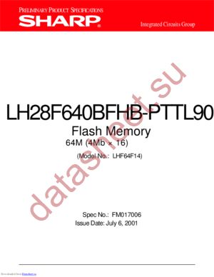 LH28F640BFHB-PTTL90 datasheet  
