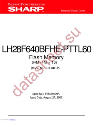 LH28F640BFHB-PBTL60 datasheet  