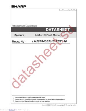 LH28F640BFHEPBTL90 datasheet  