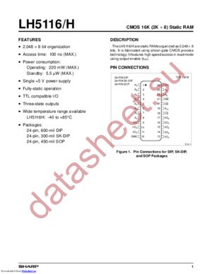 LH5116HN10 datasheet  