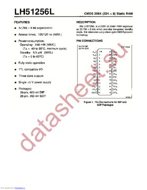 LH51256-10L datasheet  