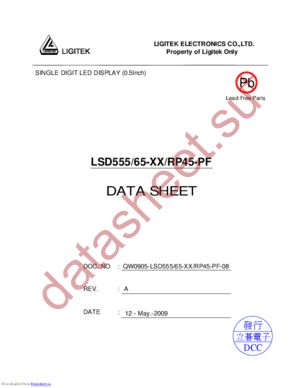 LSD555-65-XX-RP45-PF-08 datasheet  