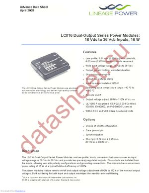 LC016CL datasheet  