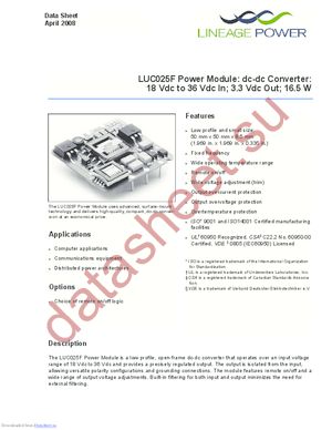 LUC025F1 datasheet  