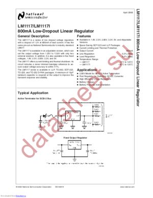 LM1117MP-ADJ/NOPB datasheet  