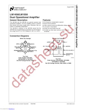 LM1458MNOPB datasheet  