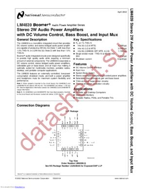 LM4839MTBD datasheet  