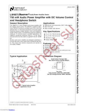 LM4875M/NOPB datasheet  