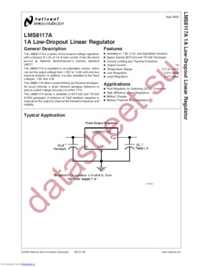 LMS8117AMPX-ADJ/NOPB datasheet  