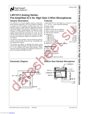 LMV1012UPX-15/NOPB datasheet  