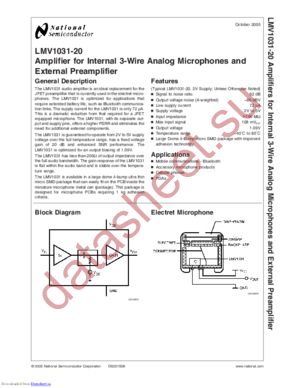 LMV1031UR-20 datasheet  