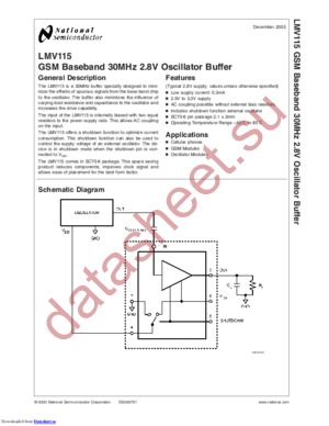 LMV115MG/NOPB datasheet  