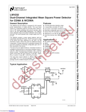 LMV232TLX/NOPB datasheet  