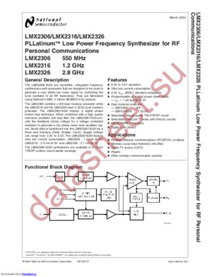 LMX2326TMNOPB datasheet  