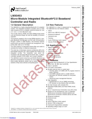 LMX5453SMX/NOPB datasheet  