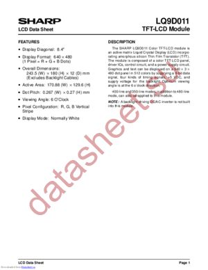 LQ 9D011 datasheet  