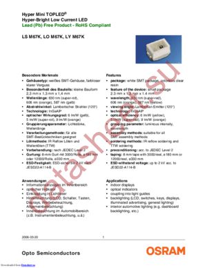 LG M67K-G1J2-24-0-2-R18-Z datasheet  