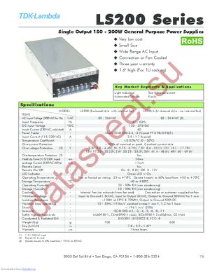 LS200 datasheet  