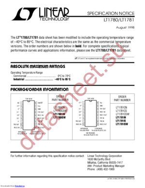 LT1781CS#TR datasheet  