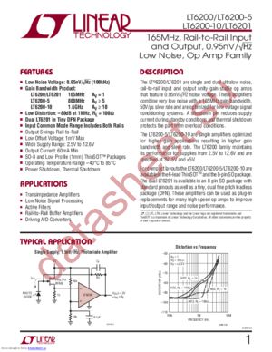 LT6201CDD#TRPBF datasheet  