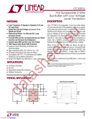 LTC4301LIDD#PBF datasheet  