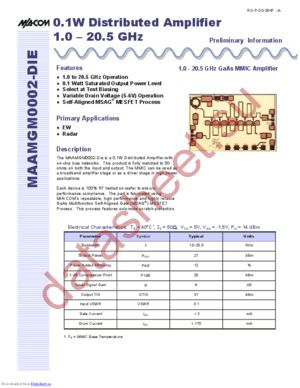 MAAMGM0002-DIE datasheet  