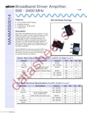 MAAMSS0014 datasheet  