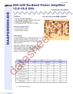 MAAPGM0005-DIE datasheet  