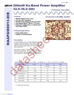 MAAPGM0013-DIE datasheet  