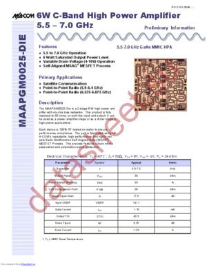 MAAPGM0025-DIE datasheet  