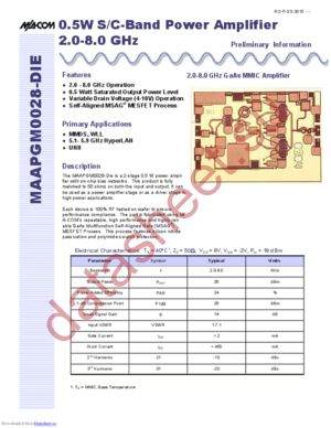 MAAPGM0028-DIE datasheet  