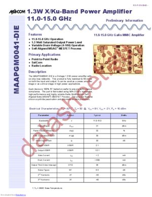 MAAPGM0041-DIE datasheet  