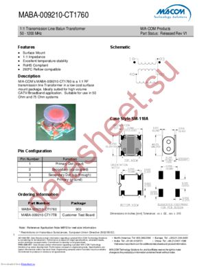 MABA-009210-CT17TB datasheet  