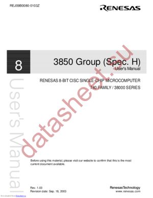 M38500E1-XXXFP datasheet  