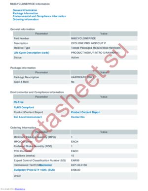 M68CYCLONEPROE datasheet  