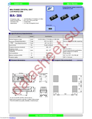 MA-306 18.4320M-C0:ROHS datasheet  
