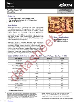 MAAPGM0029-DIE datasheet  