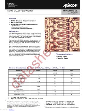 MAAPGM0063-DIE datasheet  