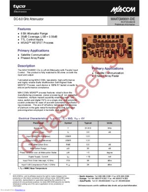 MAATGM0001-DIE datasheet  