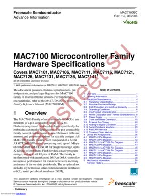 MAC7134MVF50 datasheet скачать даташит