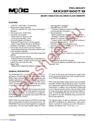 MX29F800BMC-12 datasheet  