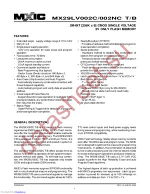 MX29LV002NCT datasheet  