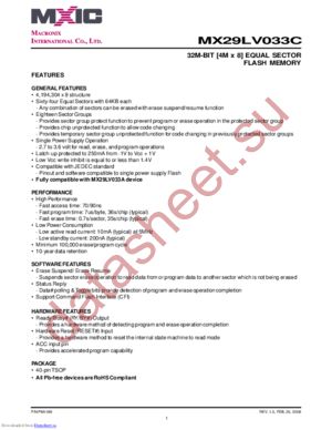 MX29LV033C datasheet  